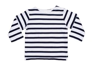 Babybugz Baby Breton Top in White/Navy, voorkant