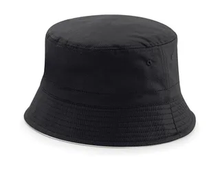 Beechfield Omkeerbare vissershoed in Black/Light Grey, voorkant