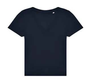 B&C #E150 women's V-neck T-shirt in Navy, voorkant
