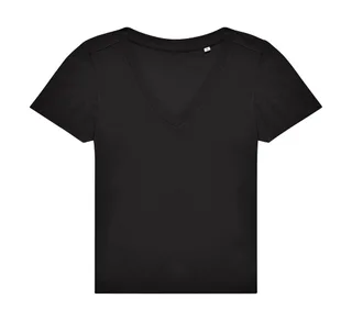 B&C #E150 women's V-neck T-shirt in Black, voorkant