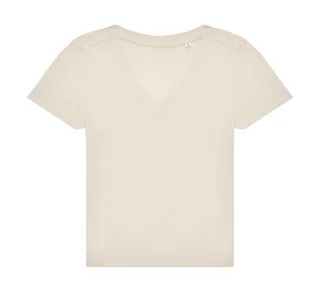 B&C #E150 women's V-neck T-shirt in Off White, voorkant
