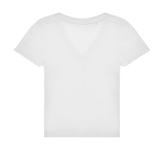 B&C #E150 women's V-neck T-shirt in White, voorkant