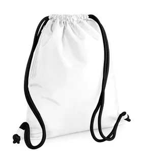 Bagbase Icon Gymsac in White/Black, voorkant