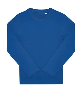 B&C #E150 kinder T-shirt met lange mouwen in Royal Blue, voorkant