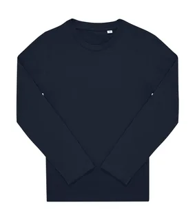 B&C #E150 kinder T-shirt met lange mouwen in Navy, voorkant