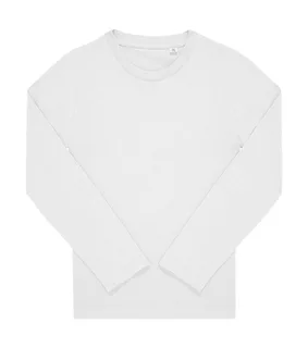 B&C #E150 kinder T-shirt met lange mouwen in White, voorkant