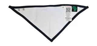 Babybugz Bandana Bib in White/Nautical Navy, voorkant