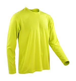 Spiro Performance T-shirt met lange mouwen in Lime Green, voorkant