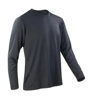 Spiro Performance T-shirt met lange mouwen in Black, voorkant