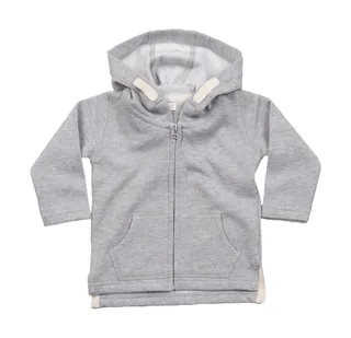 Babybugz Baby Hoodie in Heather Grey Melange, voorkant