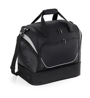 Quadra Pro Team holdall with hard base in Black/Black/Light Grey, voorkant