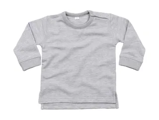 Babybugz Baby sweater in Heather Grey Melange, voorkant