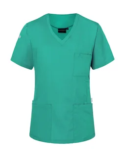 Karlowsky Women's Essential short-sleeved tunic in Emerald Green, voorkant