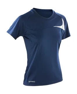 Spiro Dames Dash trainingsshirt in Navy/White, voorkant