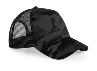 Beechfield Camo Snapback Trucker in Midnight Camo, voorkant