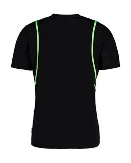 Kustom Kit Cooltex® contrast T-shirt, regular fit in Black/Fluorescent Lime, voorkant