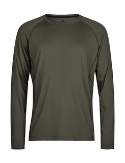 Tee Jays Long-sleeved CoolDry T-shirt in Deep Green, voorkant