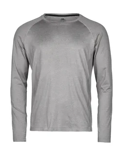 Tee Jays Long-sleeved CoolDry T-shirt in Grey Melange, voorkant