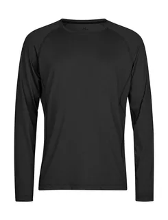 Tee Jays Long-sleeved CoolDry T-shirt in Black, voorkant