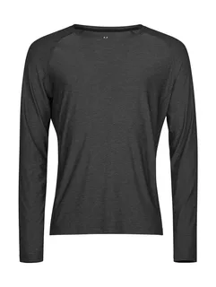 Tee Jays Long-sleeved CoolDry T-shirt in Black Melange, voorkant
