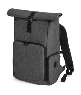 Quadra Q-Tech Charge roll-top backpack in Granite Marl, voorkant