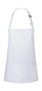 Karlowsky Kort Basic halterschort met gesp en zak in White, voorkant