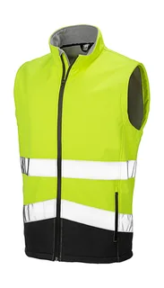 Result Safe Guard Printable safety softshell gilet in Fluorescent Yellow/Black, voorkant