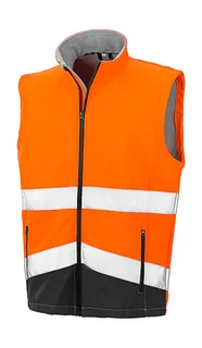 Result Safe Guard Printable safety softshell gilet in Fluorescent Orange/Black, voorkant
