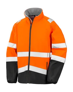 Result Safe Guard Printable safety softshell in Fluorescent Orange/Black, voorkant