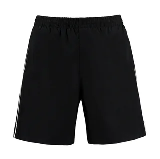 Kustom Kit Classic Fit Track Short in Black/White, voorkant