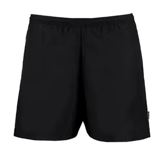 Kustom Kit Classic Fit Plain Short in Black, voorkant