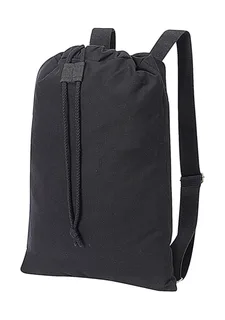 Shugon Sheffield katoenen rugzak met koord in Black Washed, voorkant
