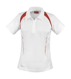 Spiro Lady Spiro Team Spirit Polo in White/Red, voorkant