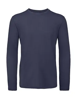 B&C Inspire men's long-sleeved T-shirt in Navy Blue, voorkant