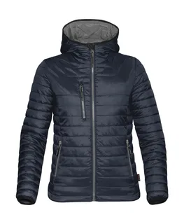 Stormtech Women's Gravity thermal jacket in Navy/Charcoal, voorkant