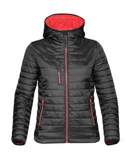 Stormtech Women's Gravity thermal jacket in Black/True Red, voorkant