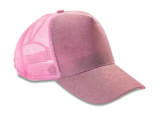 Result Headwear New York glitterpet in Baby Pink, voorkant