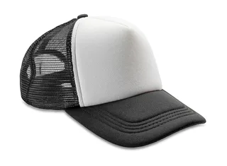 Result Headwear Detroit half-mesh trucker cap in Black/White, voorkant