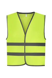 Yoko Kinder fluohesje met reflecterende bies in Fluo Yellow, voorkant