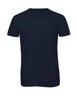 B&C Triblend T-shirt met V-hals in Navy, voorkant