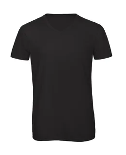 B&C Triblend T-shirt met V-hals in Black, voorkant