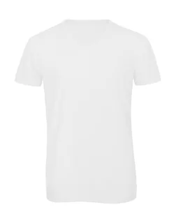 B&C Triblend T-shirt met V-hals in White, voorkant