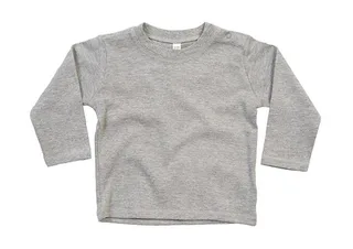 Babybugz Baby Longsleeve Top in Heather Grey Melange, voorkant