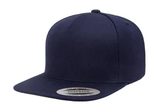 Flexfit Premium 5 Panel Snapback in Navy, voorkant