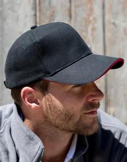 Result Headwear Pet van geborsteld katoen met sandwichklep – foto 1
