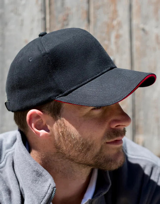 Result Headwear Pet van geborsteld katoen met sandwichklep
