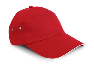 Result Headwear Pluche pet met sandwichklep in Red/White, voorkant