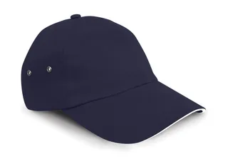 Result Headwear Pluche pet met sandwichklep in Navy/White, voorkant