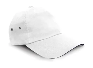 Result Headwear Pluche pet met sandwichklep in White/Navy, voorkant