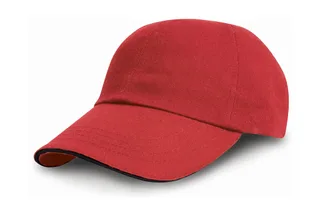 Result Headwear Zware katoenen drill-pet in Red/Black, voorkant
